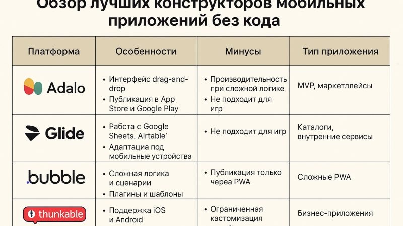 Обзор лучших конструкторов мобильных приложений без кода